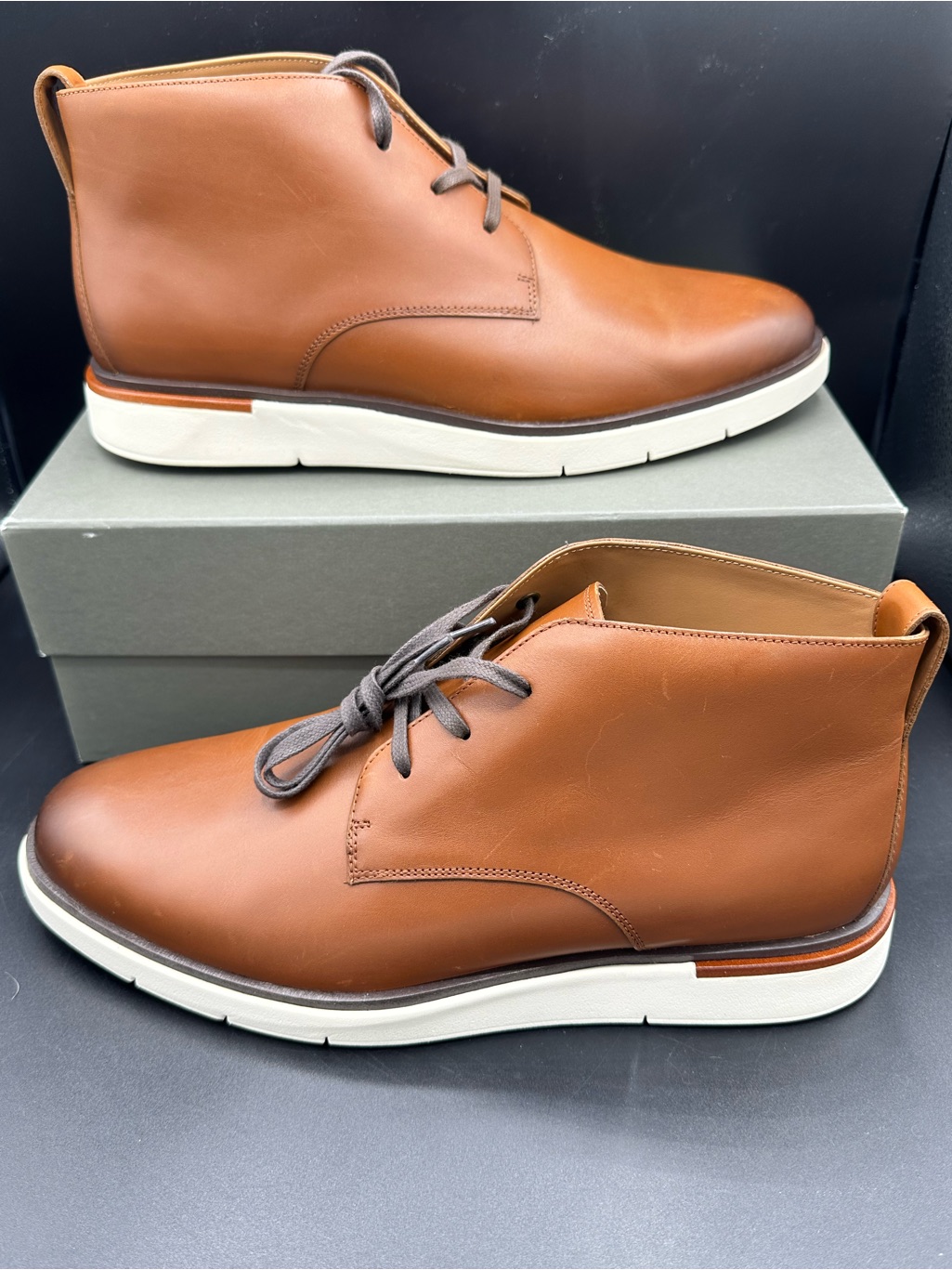 Allen Edmonds Carson Leather Chukka Boot Tan Chili Size 10.5 New $345 Msrp